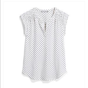 Daniel Rainn Abrienne XL Linen Polka Dot Top